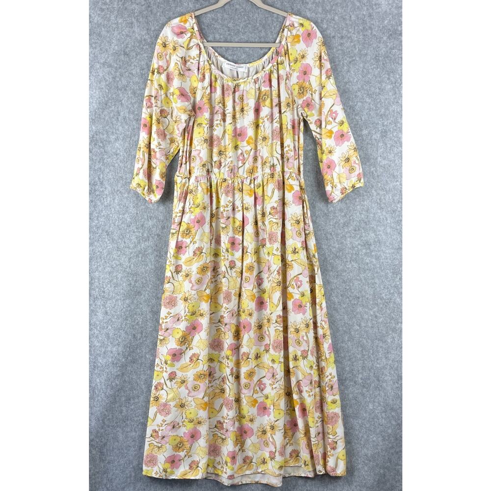 Sonnet James Play Maxi Dress Womens XL Floral Stretch Fairy‎ Boho Peasant USA